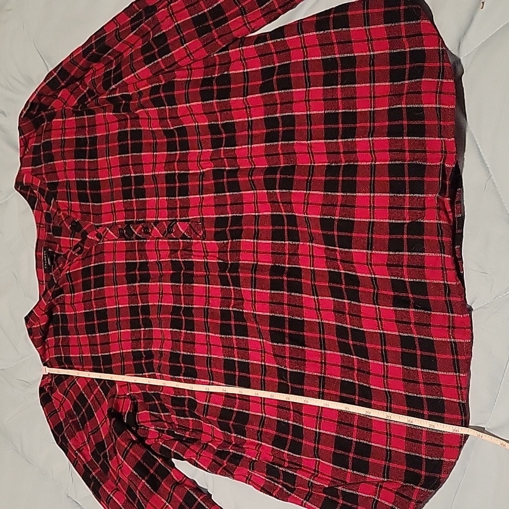 Talbots xl red plaid shirt